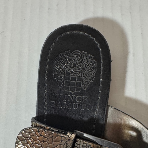 Vince Camuto Black and Gold Textured Sandals - Picture 2 of 5